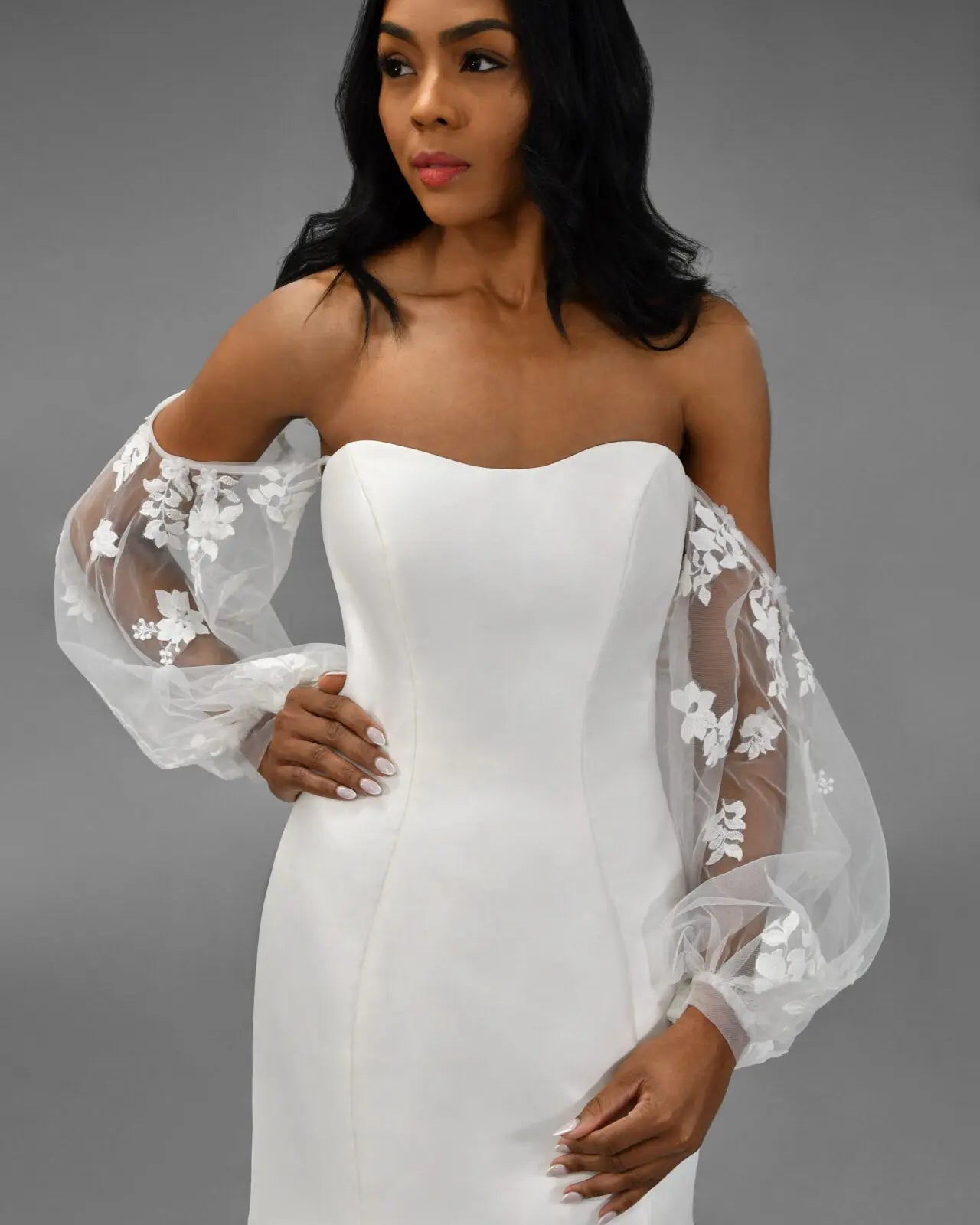 Stella York Lace & Tulle Sleeves Stella York