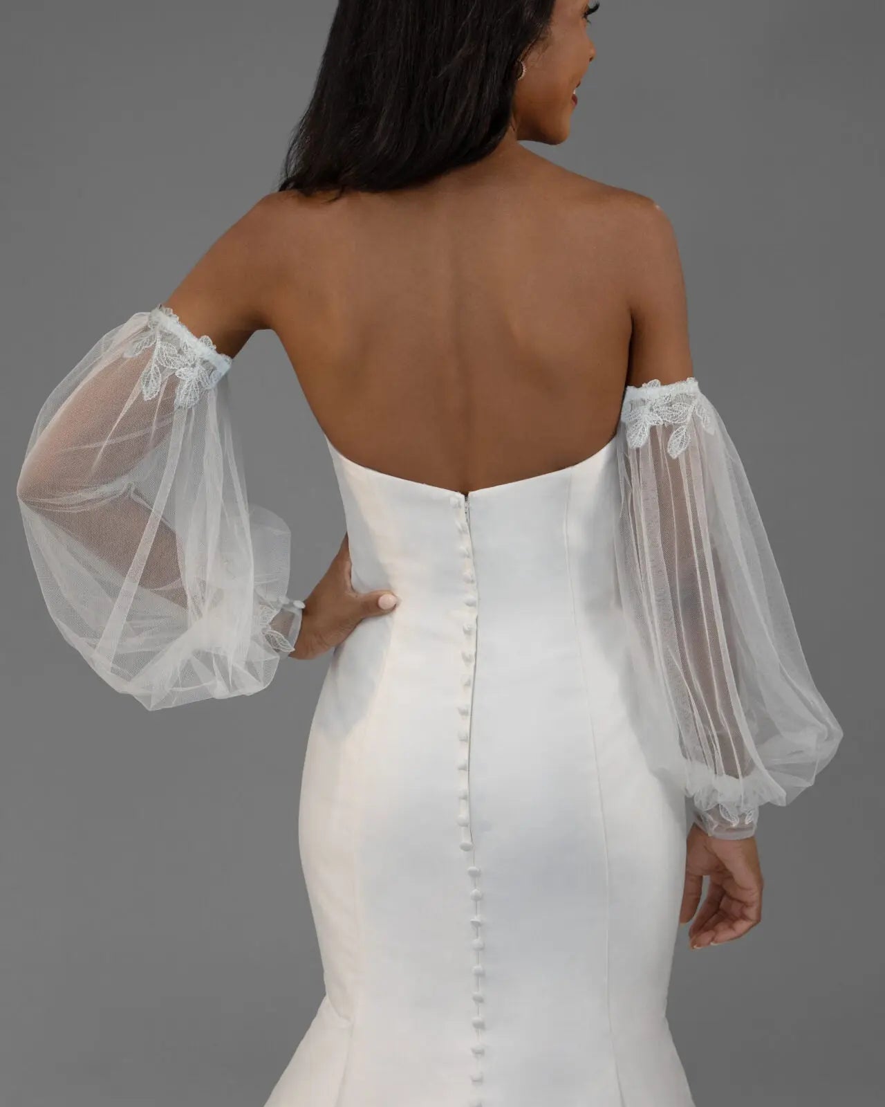 Lace & French Tulle Sleeves bridal-brilliance
