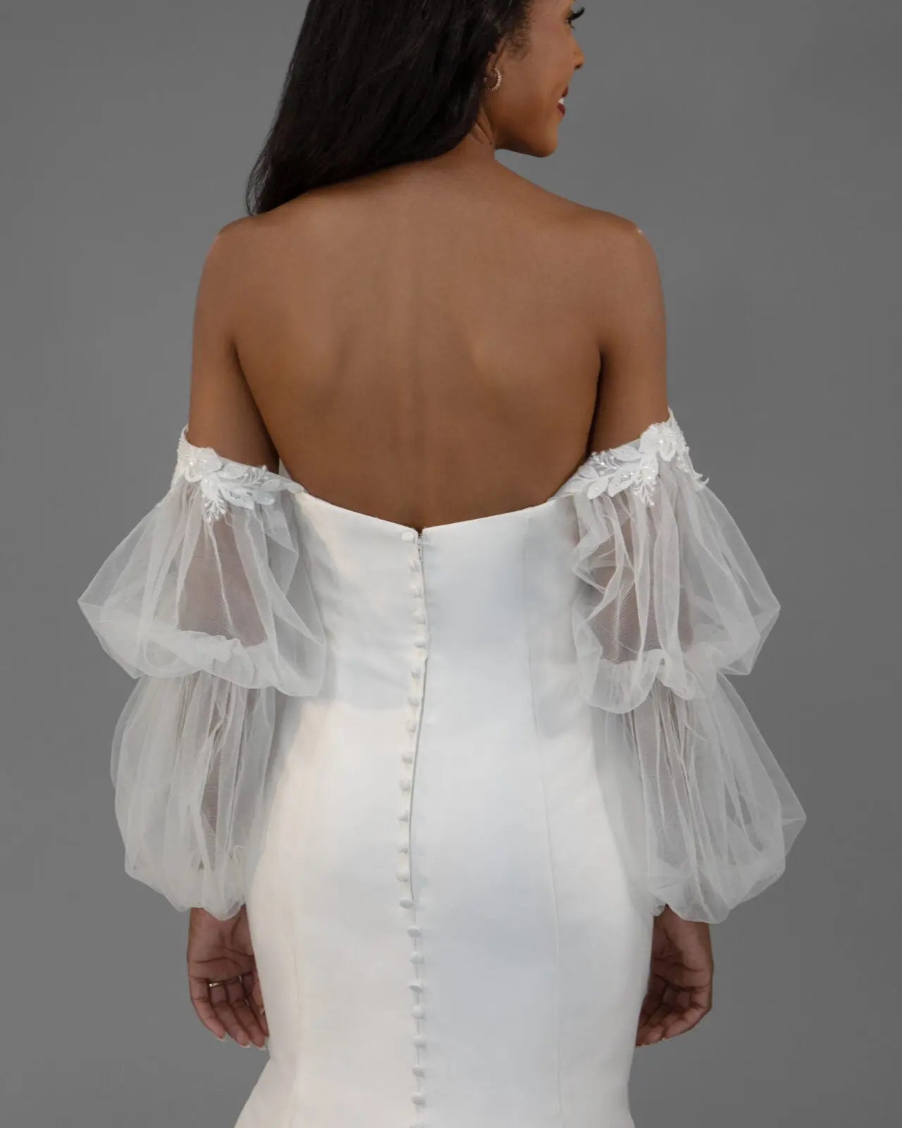 Lace & Tulle Puff Sleeve bridal-brilliance
