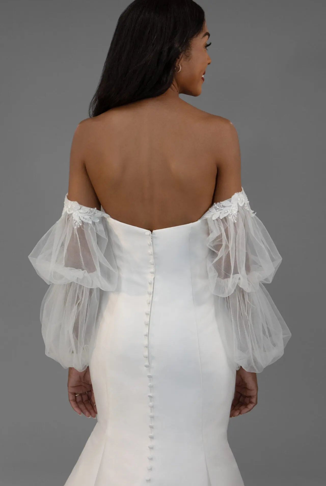 Lace & Tulle Puff Sleeve bridal-brilliance