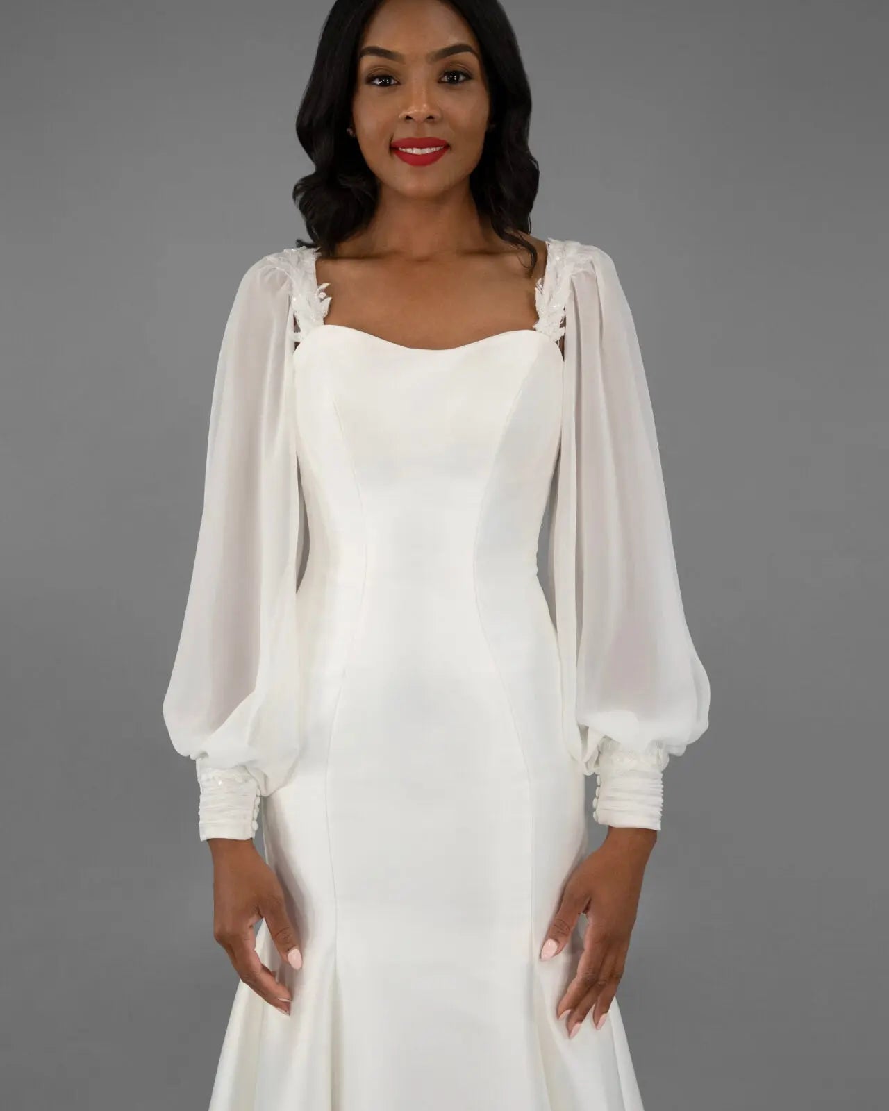 Lace & Chiffon Sleeves bridal-brilliance