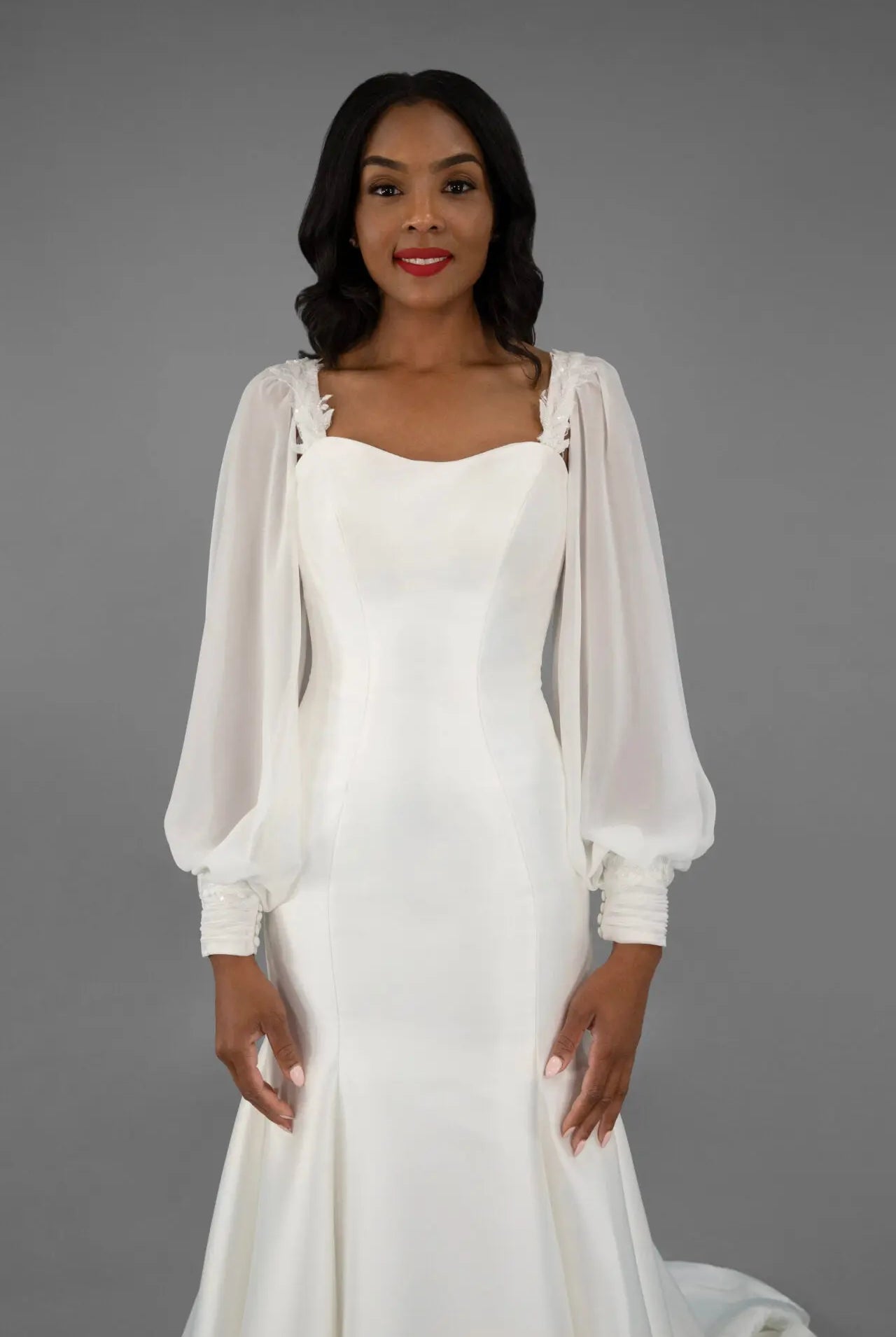 Lace & Chiffon Sleeves bridal-brilliance