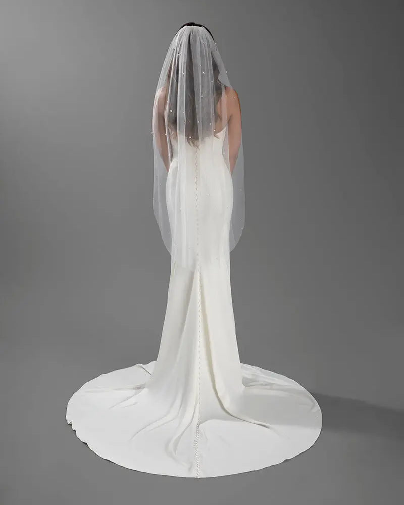 Fingertip Pearl Veil | AVL0052IV Stella York