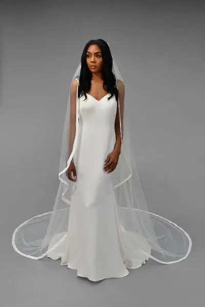 Cathedral Satin Edge Veil | AVL0083ZZ bridal-brilliance