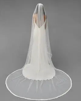 Cathedral Satin Edge Veil | AVL0083ZZ bridal-brilliance