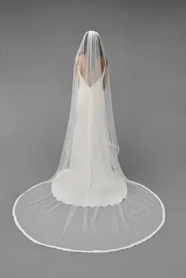 Cathedral Satin Edge Veil | AVL0083ZZ bridal-brilliance