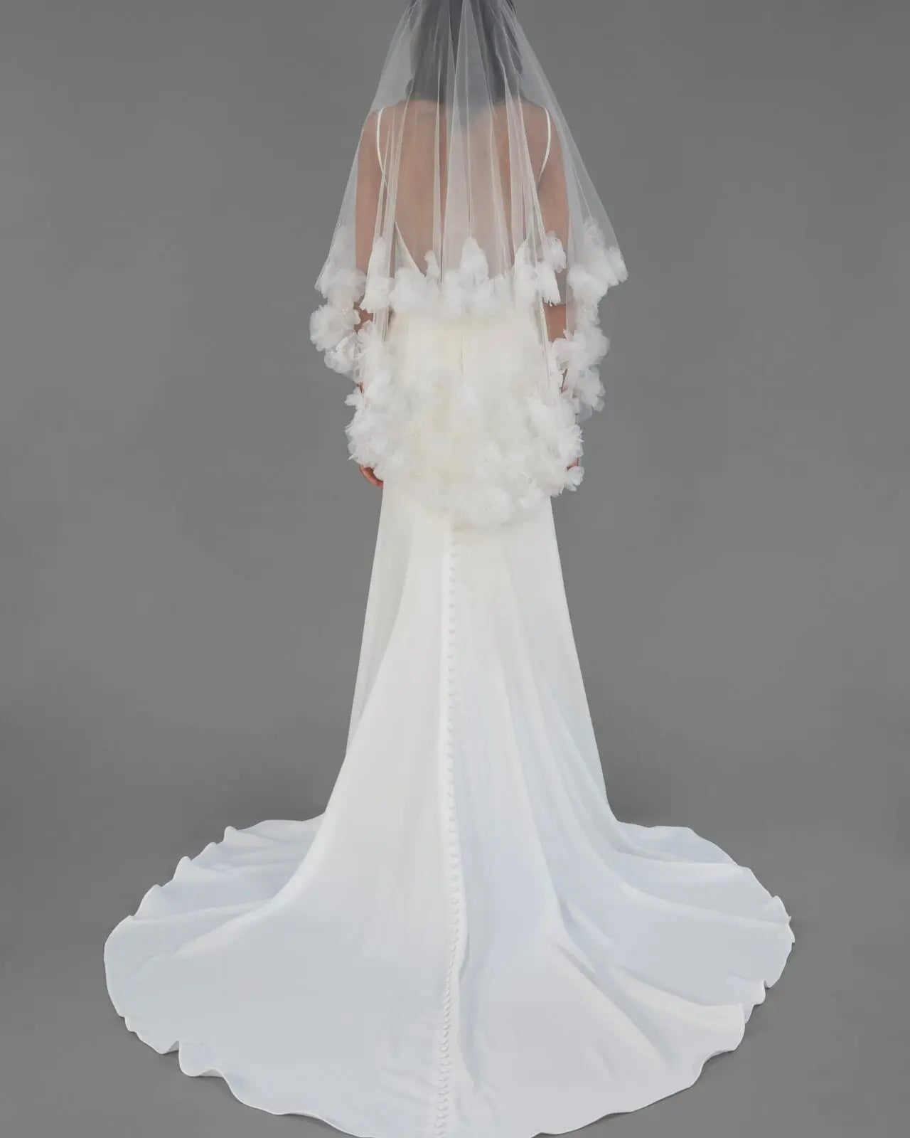 Fingertip Flower Veil | AVL0175 bridal-brilliance