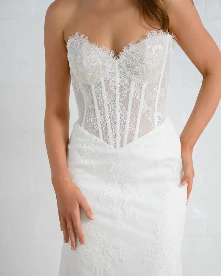 Eden Jessica Couture Lace Wedding Gown Corset Strapless