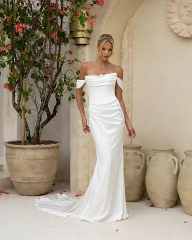 Millie Jessica Couture Wedding Dress Simple Off Shoulder