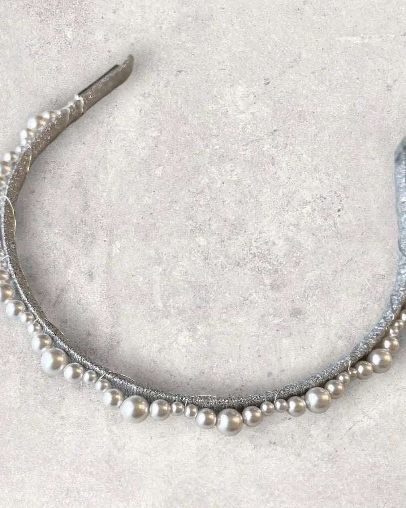 Sienna Pearl Headband - Silver bridal-brilliance
