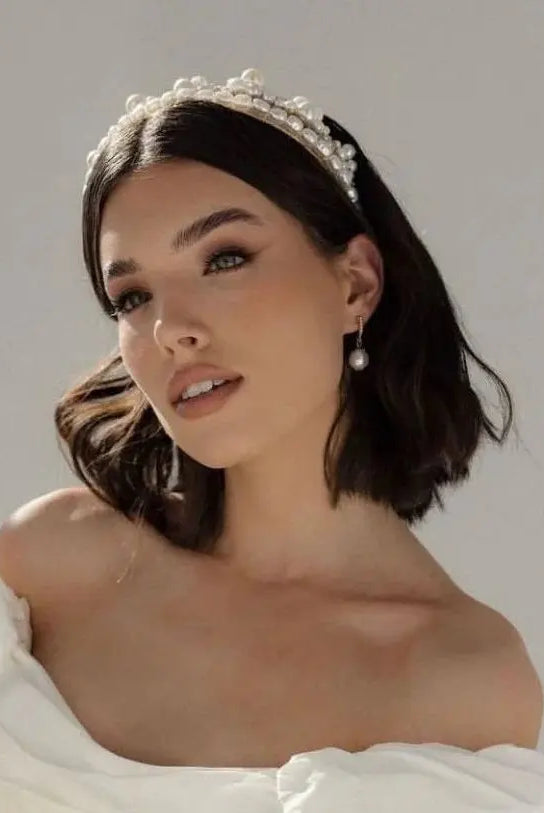 Charlotte Pearl Headband - Gold bridal-brilliance
