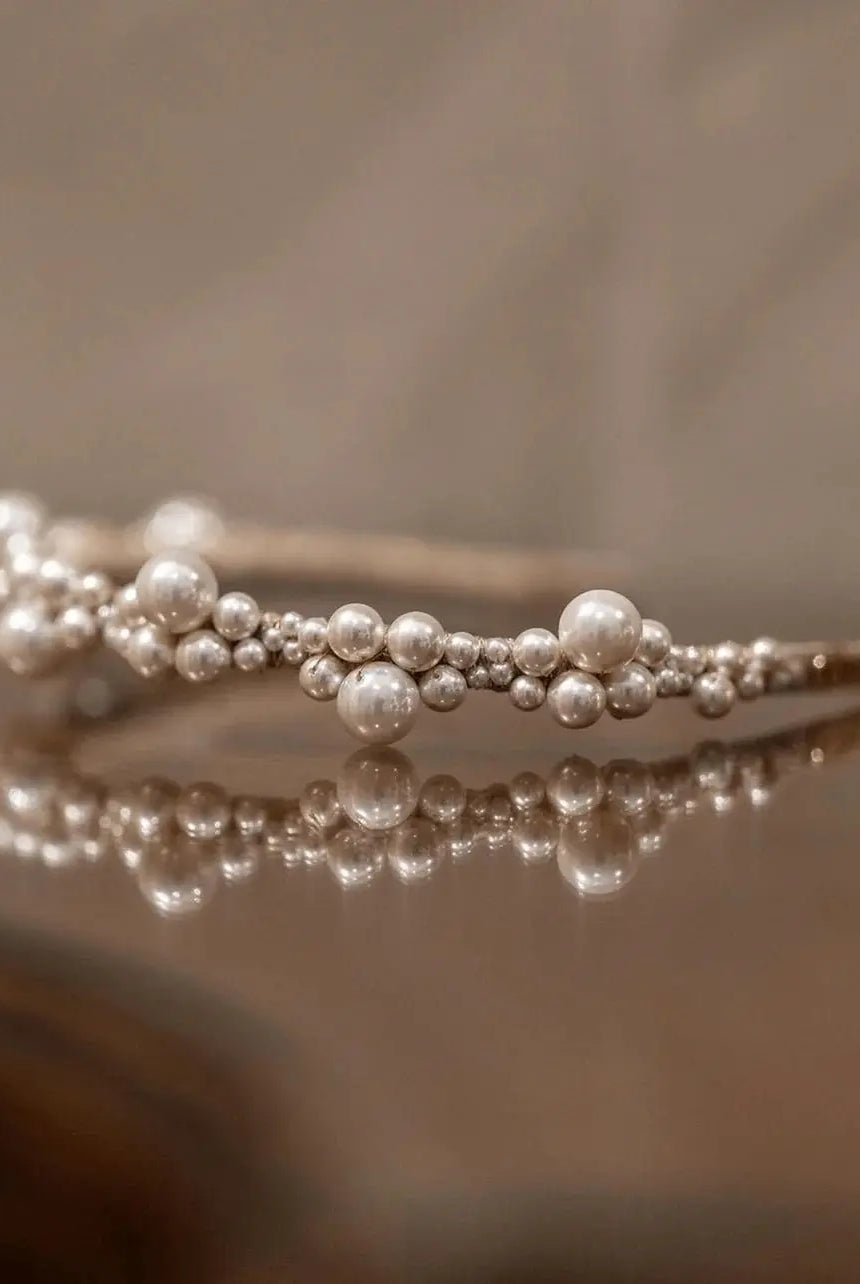 Charlotte Pearl Headband - Gold bridal-brilliance