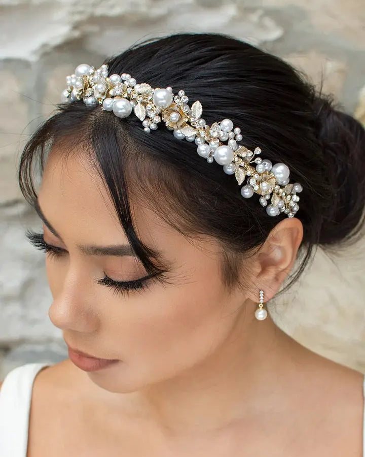 Gold Pearl Headband Stella York
