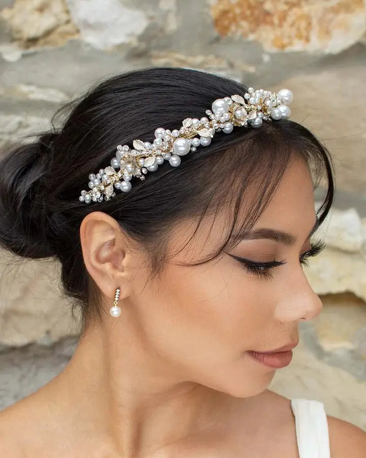 Gold Pearl Headband Stella York
