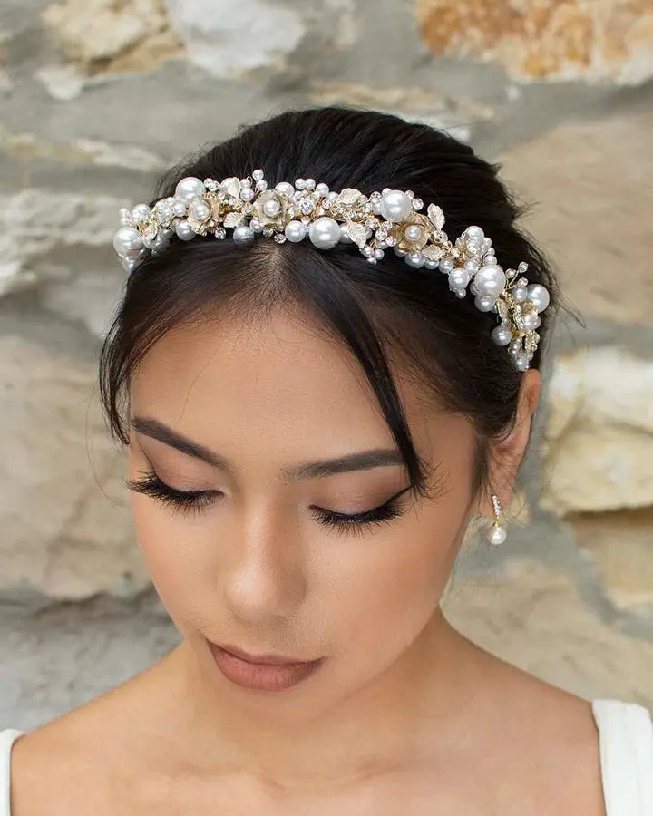 Gold Pearl Headband Stella York