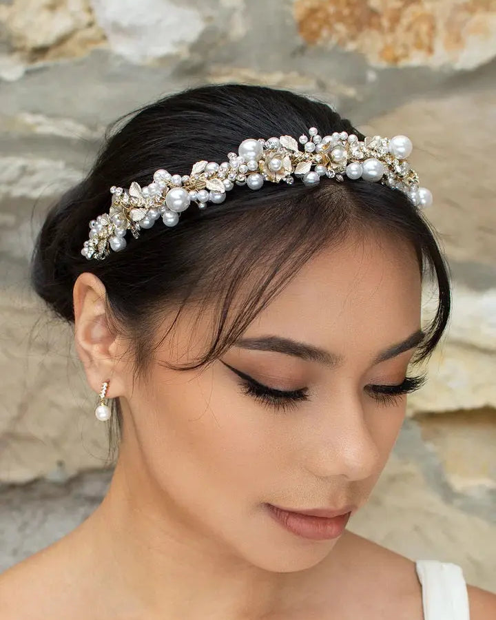 Gold Pearl Headband Stella York