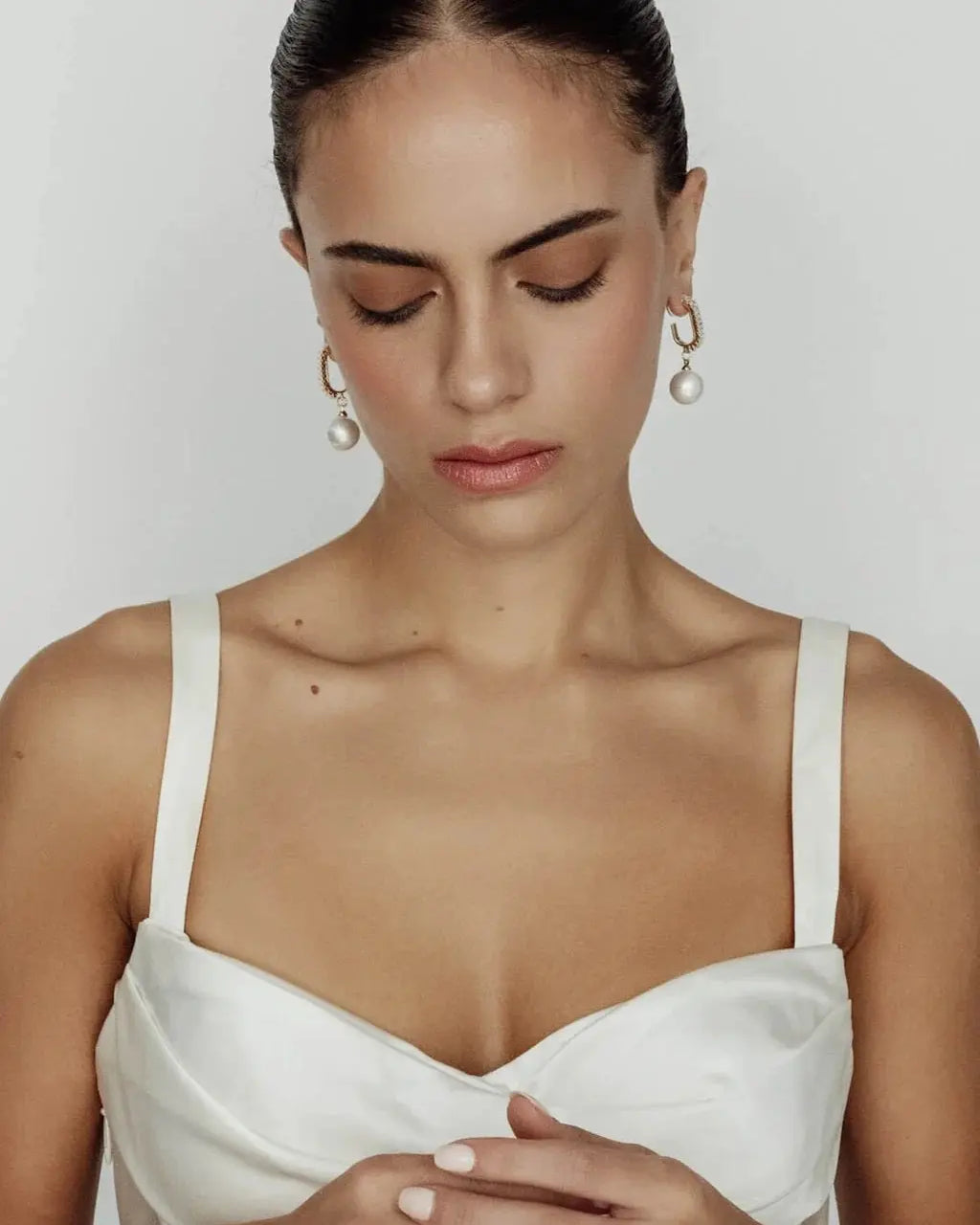 Lani Crystal Pearl Drop Earrings bridal-brilliance