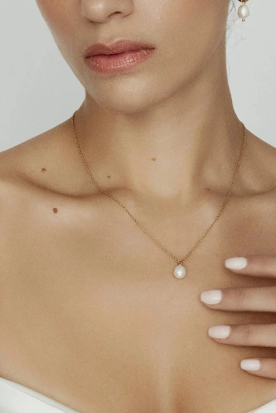 Leena Pearl Earring + Necklace Set bridal-brilliance