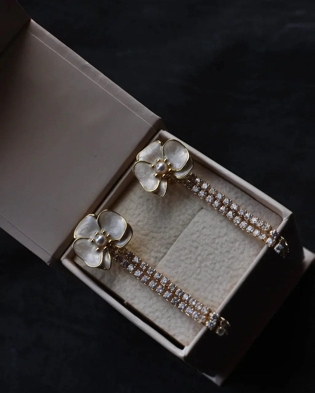 Nashara Ivory Floral Bridal Earrings bridal-brilliance