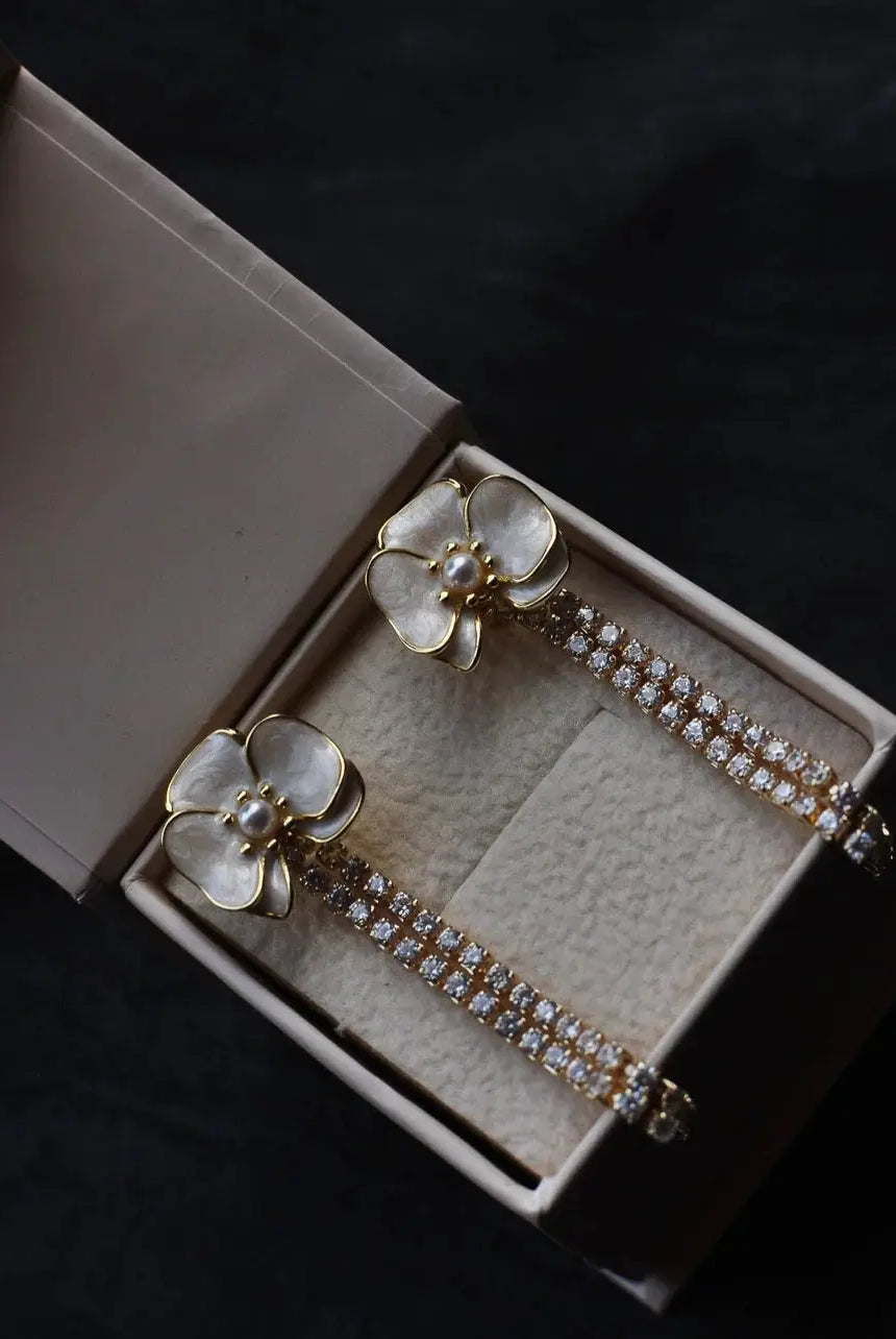 Nashara Ivory Floral Bridal Earrings bridal-brilliance