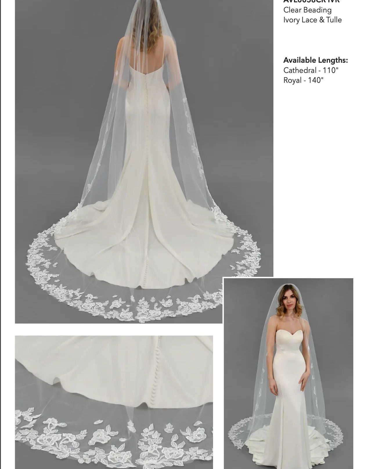 Stella York Flower Lace edge Veil - Bridal Brilliance