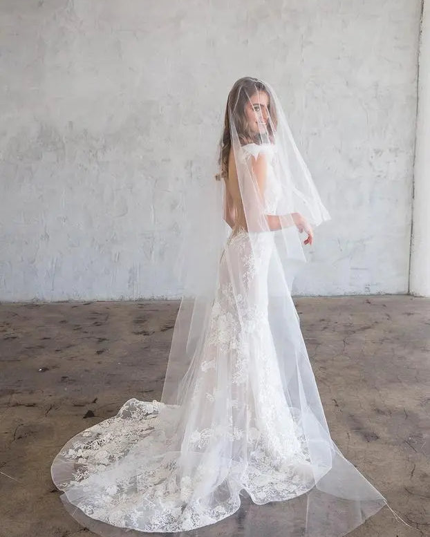 Cathedral length veil with blusher - Bridal Brilliance