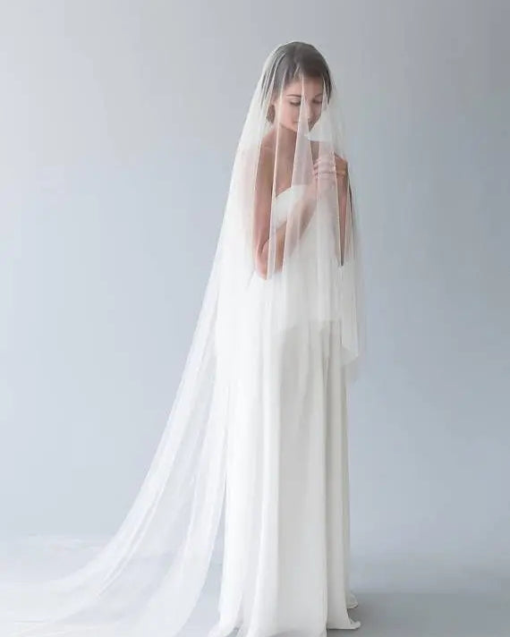 Cathedral length veil with blusher - Bridal Brilliance