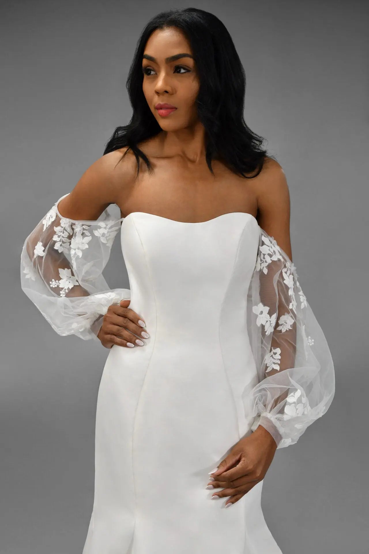 Stella York Lace & Tulle Sleeves Stella York