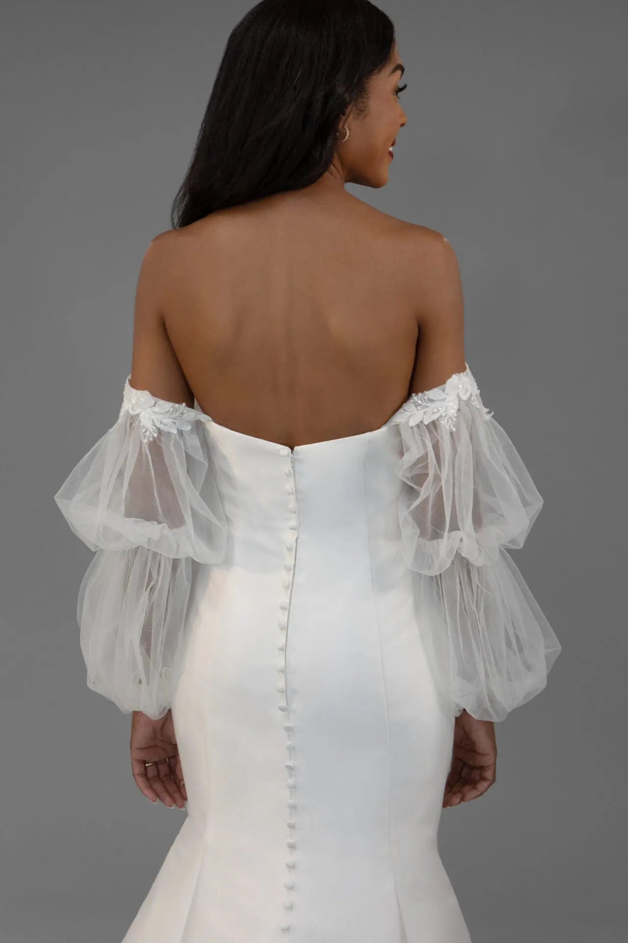 Lace & Tulle Puff Sleeve bridal-brilliance