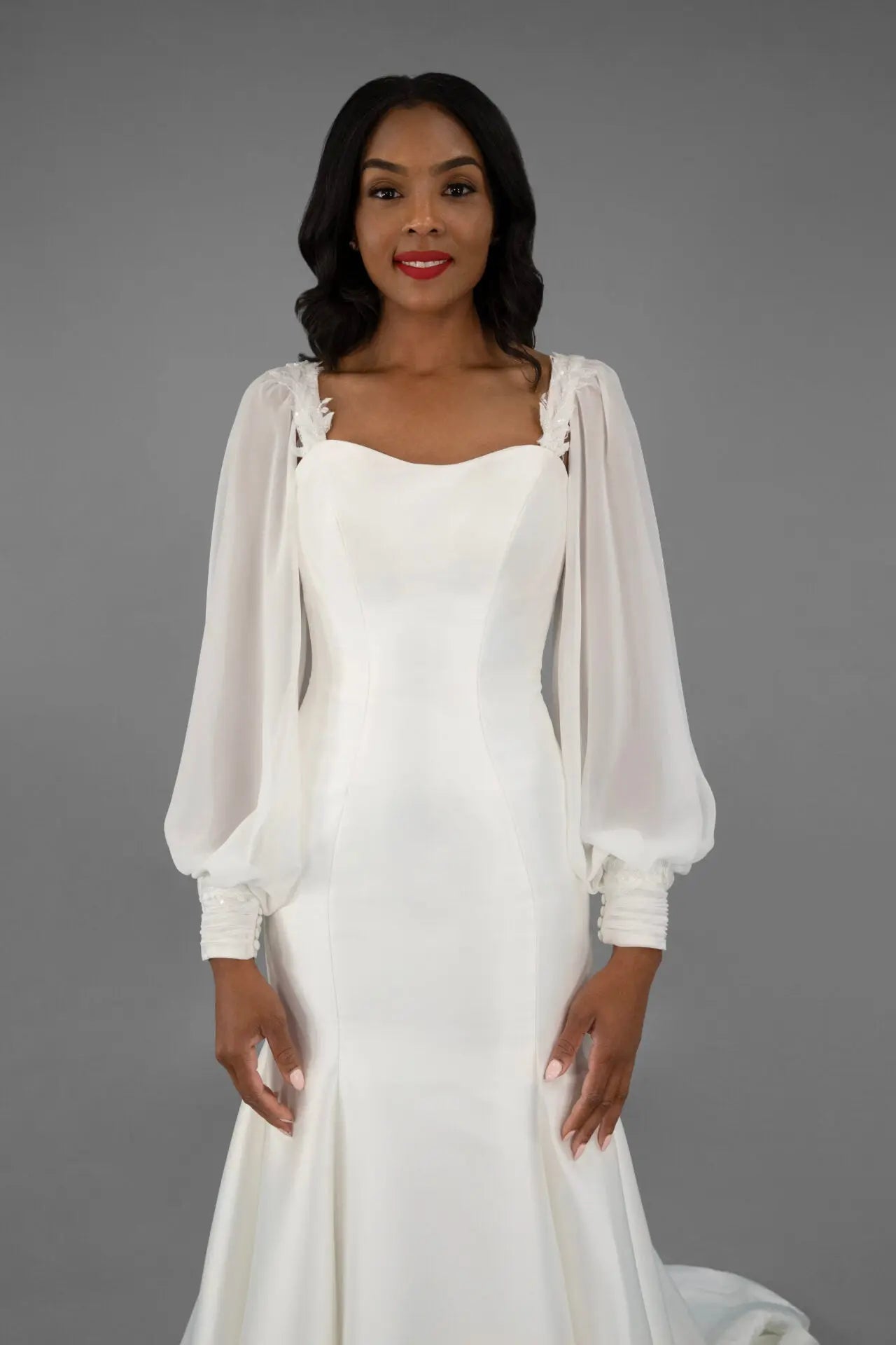 Lace & Chiffon Sleeves bridal-brilliance