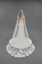 Cathedral Flower Lace Edge Veil | AVL0056 bridal-brilliance