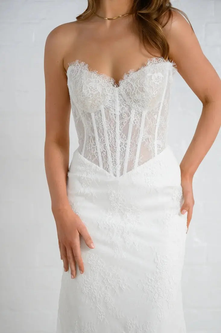 Eden Jessica Couture Lace Wedding Gown Corset Strapless