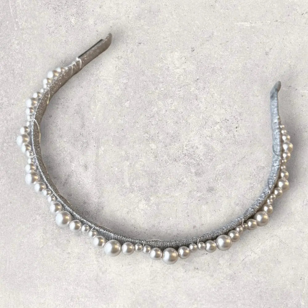 Sienna Pearl Headband - Silver bridal-brilliance