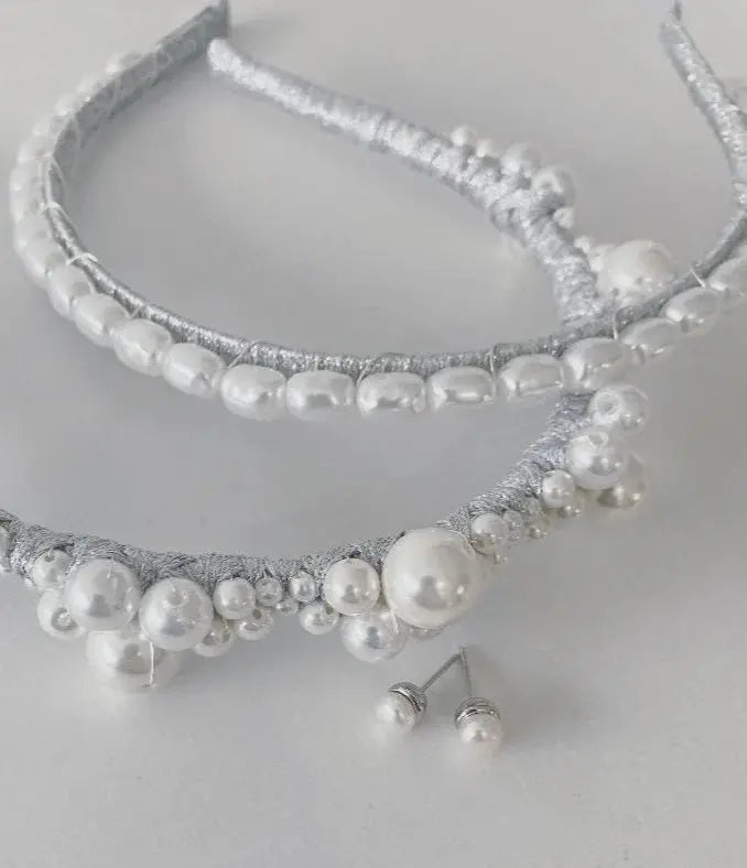 Charlotte Pearl Headband - Silver bridal-brilliance