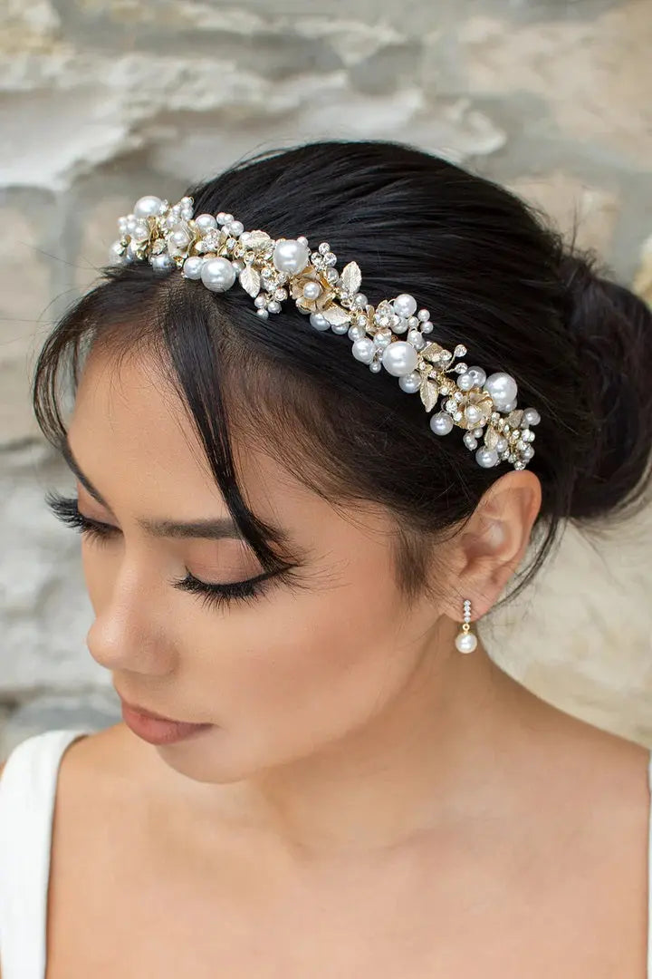 Gold Pearl Headband Stella York