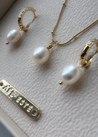 Leena Pearl Earring + Necklace Set bridal-brilliance