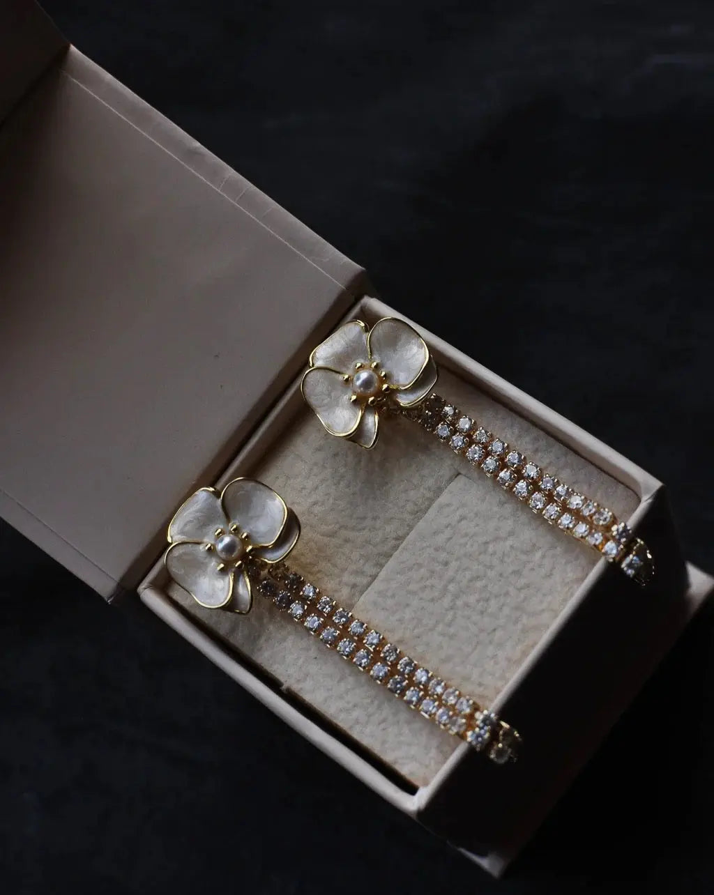 Nashara Ivory Floral Bridal Earrings bridal-brilliance