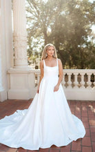 Stella York MINIMALIST CHIC MODERN A-LINE WEDDING DRESS WITH SHOULDER STRAPS AND POCKETS