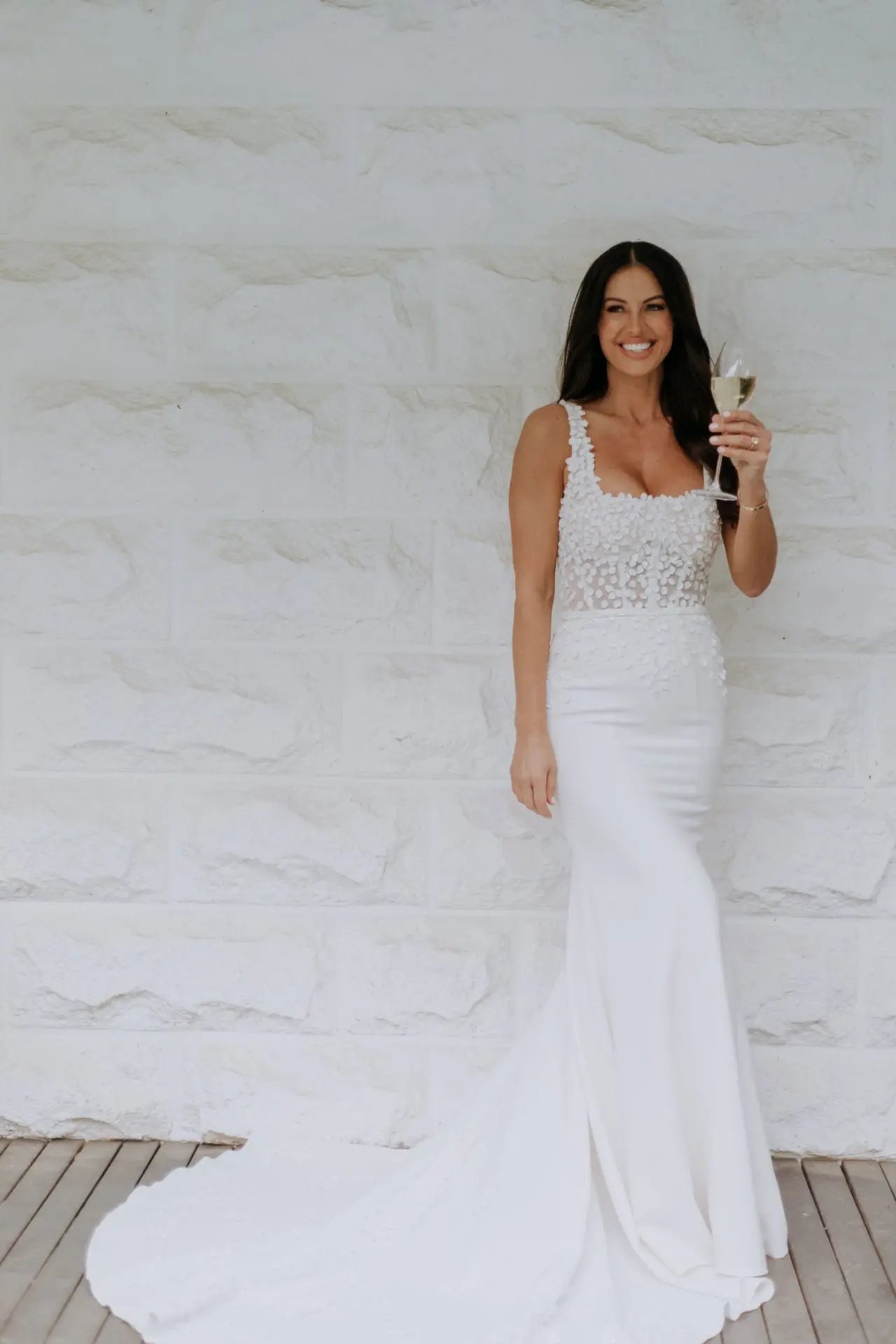 CHLOE | Kellylin Couture | Wedding Dress | Square Neckline | 3D lace | Wedding dress
