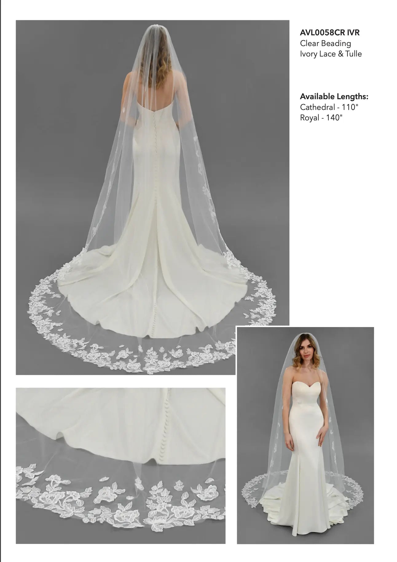 Stella York Flower Lace edge Veil - Bridal Brilliance